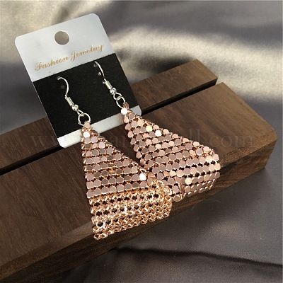 Серьги-подвески прямоугольной формы из блестящего сплава с пайетками для женщин NE0138-1-1