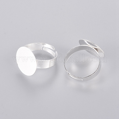 鉄のリングコンポーネント  調整可能  銀色のメッキ  内径：18mm&nbsp;IFIN-C046-S-1