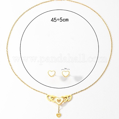 Комплект украшений из золотой нержавеющей стали 201 QE0758-1-1