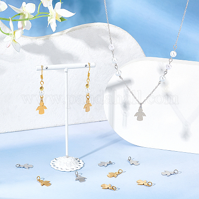 12 шт. подвески из нержавеющей стали 201 двух цветов STAS-UN0053-68-1