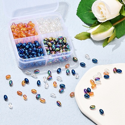 8 нить 4 цвета гальванических стеклянных бусин EGLA-YW0001-37-1