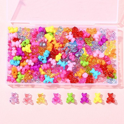 140 шт. 2 вида непрозрачных/прозрачных акриловых бусин MACR-FS0001-96-1