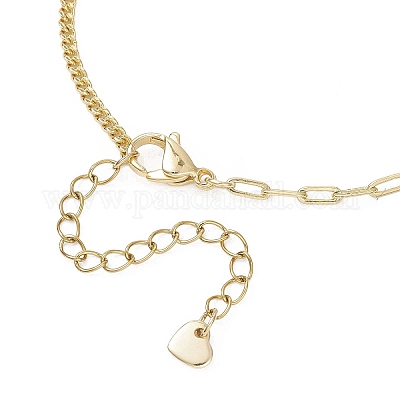 Латунные сердца шарм браслеты BJEW-JB12712-1