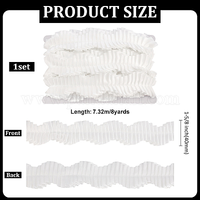 8 ярд полиэстеровой волнистой плиссированной кружевной ленты OCOR-FG0002-88B-1