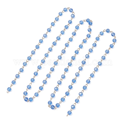 Цепи-рондели ручной работы из нержавеющей стали 304 из стекла AJEW-JB01460-02-1