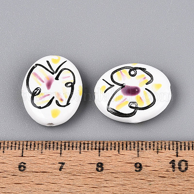 Фарфоровые бусины ручной работы PORC-T134-09-1