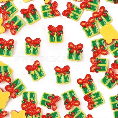 Кабошоны из светящейся смолы на рождественскую тематику RESI-U003-02G-1