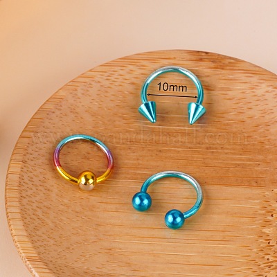 Кольца для носа в форме круглой/подковообразной штанги из нержавеющей стали 316L WG0A548-04-1