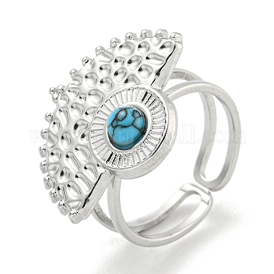 Кольца-манжеты из синтетической бирюзы из нержавеющей стали 304 G-Z056-02P-04-1