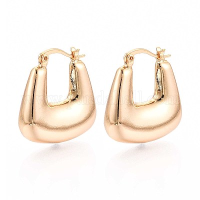 Серьги-кольца из латуни EJEW-T047-107G-1