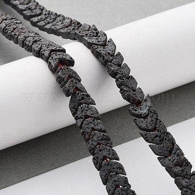 Бусы из натуральной лавы G-H303-C14-1