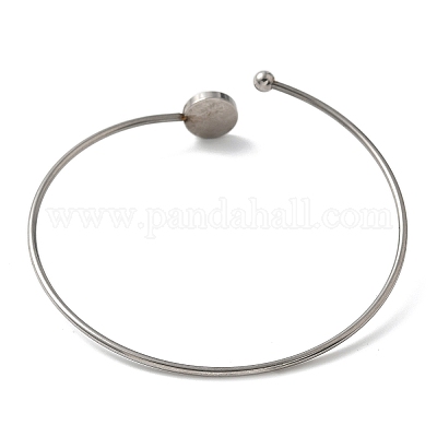 Заготовки для браслетов-манжет из нержавеющей стали 304 с круглым подносом STAS-Z088-04B-P-1