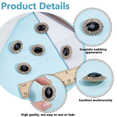 4 шт. пуговицы из сплава с двумя отверстиями и стеклянной ножкой FIND-DR0001-99A-1