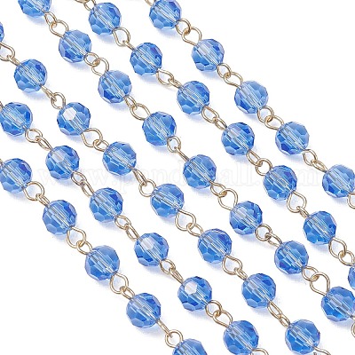 Цепи-рондели ручной работы из нержавеющей стали 304 из стекла AJEW-JB01460-02-1