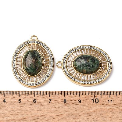 Овальные подвески из натуральной африканской бирюзы(яшмы) STAS-L080-010G-04-1