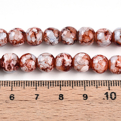 Выпечка окрашенные стеклянные бусины пряди X-DGLA-N003-8mm-A03-1