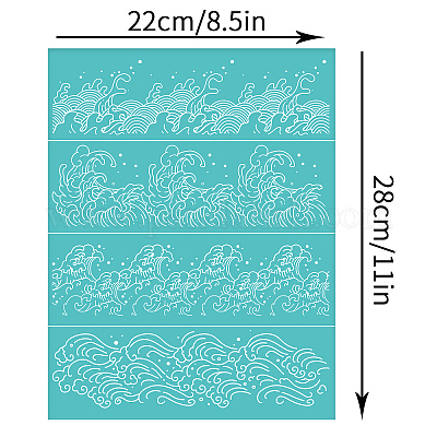 Wholesale OLYCRAFT 2pcs Self-Adhesive Silk Screen Stencils Ocean