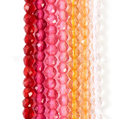 7 нитка 7 цвета прозрачные стеклянные бусины нити GLAA-TA0002-11-1