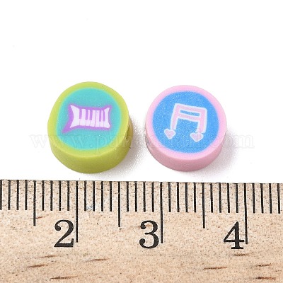 Печатные бусины из полимерной глины ручной работы CLAY-P005-11-1