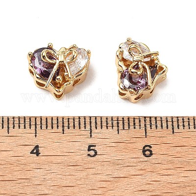 Латунные микро проложить кубического циркония бусы KK-A259-20G-02-1