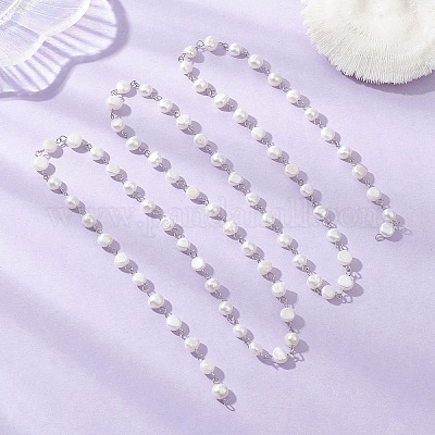 Цепочки из натурального культивированного пресноводного жемчуга&nbsp;AJEW-JB01585-01-1