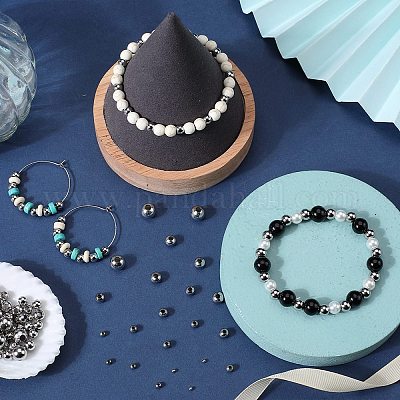 500 шт. 6 вида круглых бусин из нержавеющей стали 304 с прострочкой STAS-SC0006-94-1