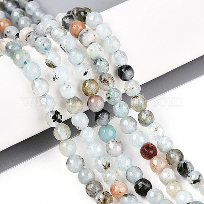 Окрашенные природные белый нефрит бисер пряди G-T139-6mm-60-23-1