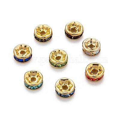 Perline distanziatori strass in ottone&nbsp;RB-A014-Z6mm-G-1