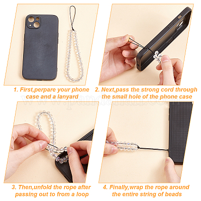 Мобильные ремешки из стеклянных бусин-ронделей HJEW-GO00058-1