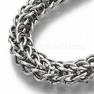Мужские браслеты-цепочки из сплава пшеницы BJEW-T014-09AS-1