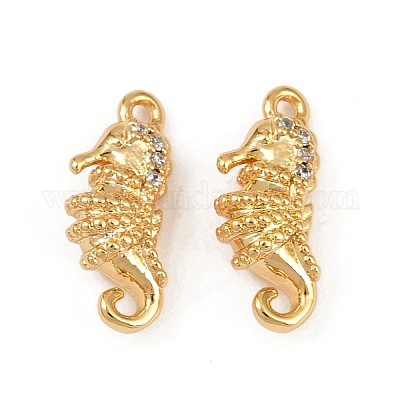 Подвески из латуни с микропаве из кубических цирконий на тему океана KK-F902-08B-G-1