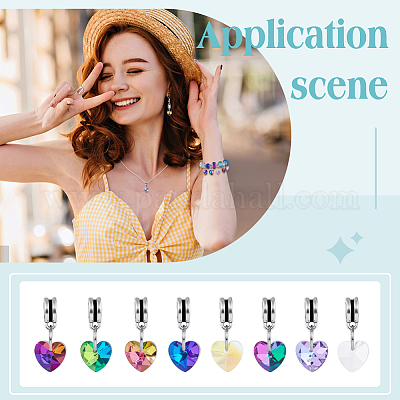 32 шт. 8 стиля ab цвет прозрачное стекло европейские подвески-шармы PALLOY-GA00045-1