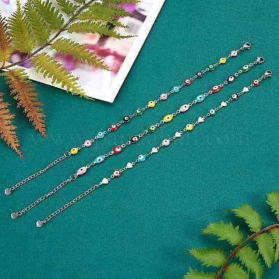 3шт 3 стиля браслетов из нержавеющей стали 304 BJEW-SZ0001-25-1