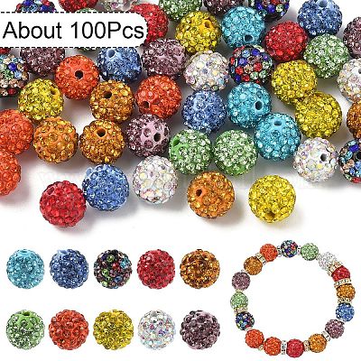 Pave disco бусины&nbsp;RB-YW0001-16A-1