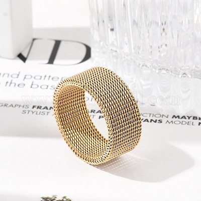 201 перстень из нержавеющей стали RJEW-H242-01B-G-1