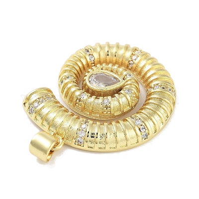 Подвески из латуни с покрытием из прозрачного кубического циркония KK-M293-21G-1