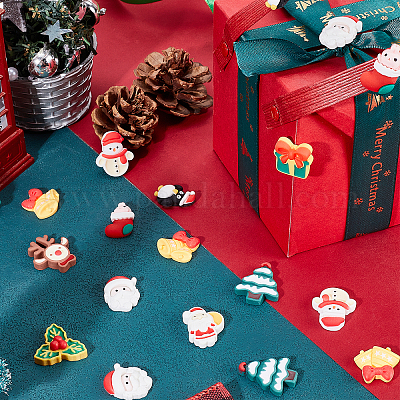 40шт 10 вида стилей Рождественская тема непрозрачные кабошоны из смолы CRES-SC0002-56-1