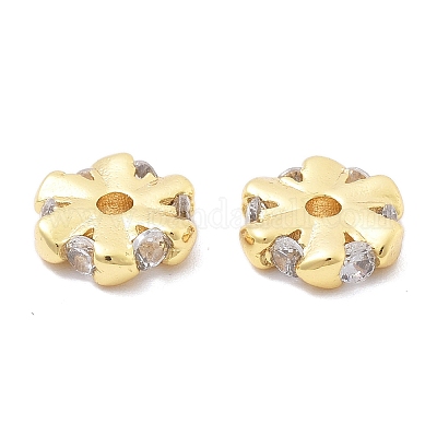 Латунные микро проложить кубического циркония бусы KK-B134-38G-1