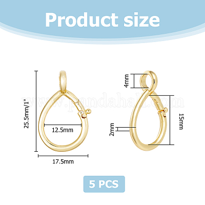 5 шт. латунная застежка для ключей KK-HS0001-09-1