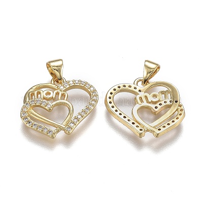 Латунные микропаве прозрачные подвески с фианитом ZIRC-A011-06G-1