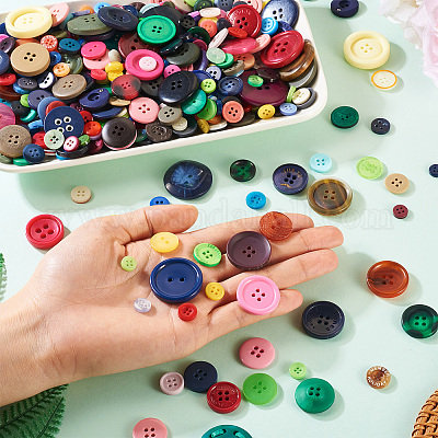 Плоские круглые пуговицы из смолы BUTT-TAC0017-01A-1