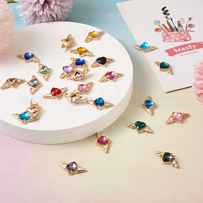 26 шт. 13-х цветные подвески из цинкового сплава со стразами FIND-SW0001-25-1