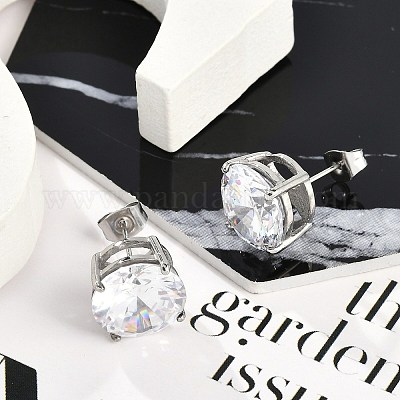 Серьги-гвоздики из нержавеющей стали 304 для женщин EJEW-F351-01P-1