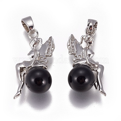 Природные подвески обсидиана G-L512-E10-1