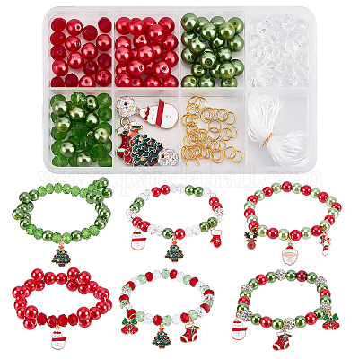 Charm Bracelet Making Kit,Jewelry Making Kit,DIY Bracelet Making  Kit,Christmas Ideal Crafts Toys for Girls,Snowman Santa Claus Bracelet  Charms