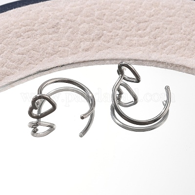 Кольца для носа в форме сердца из нержавеющей стали 304 AJEW-A062-06P-1