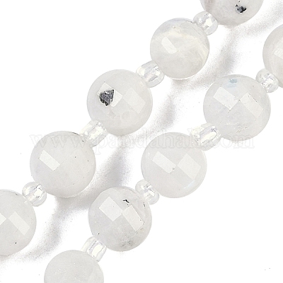 Бусины из натурального радужного лунного камня G-G182-B29-03-1