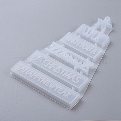 Рождественские кулоны diy силиконовые Молды X-DIY-D049-06-1