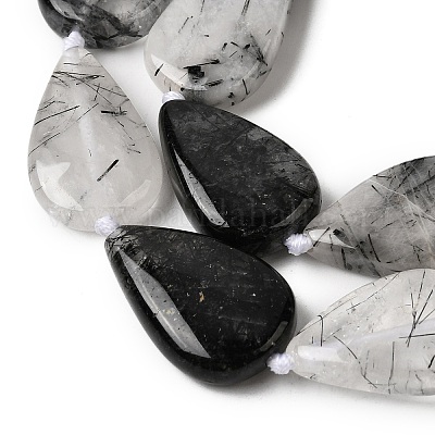 Натуральный турмалированный кварц / черный рутиловый кварц&nbsp;G-D365-A02-1