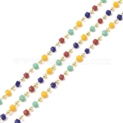 Цепочка из латуни и стекла CHC-A009-04G-03-1